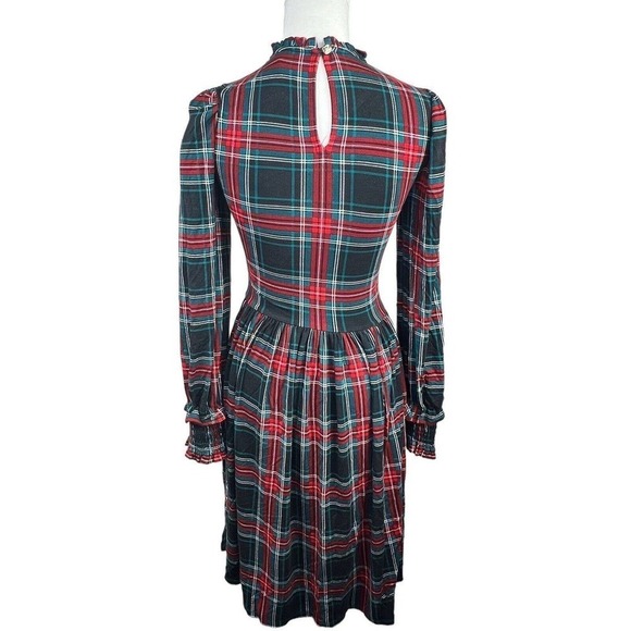 Draper James Kitty Dress Size S Georgia Plaid Belle Meade Black NWT - Picture 10 of 14